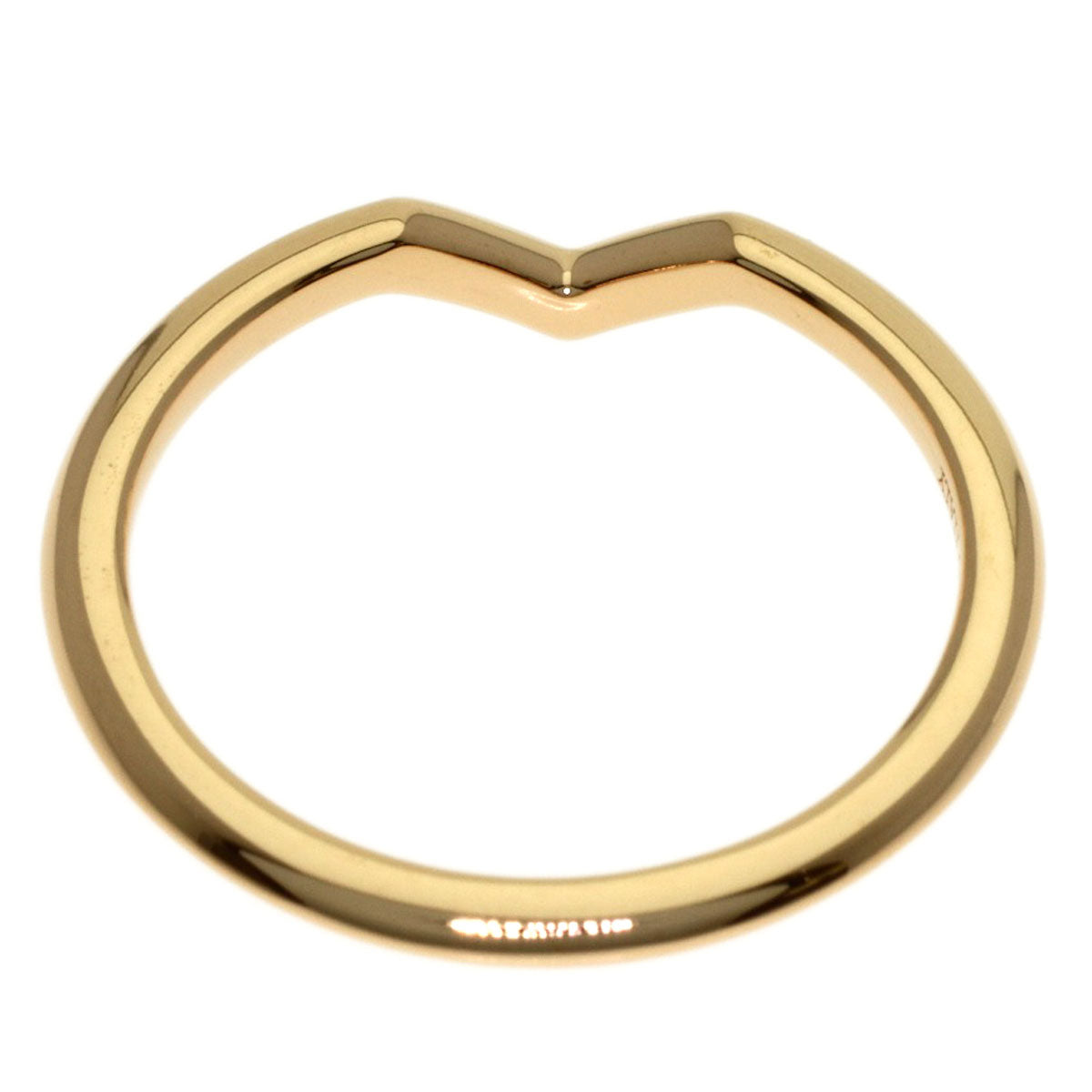 TIFFANY&Co. V band Ring K18 Pink Gold Ladies [Used]