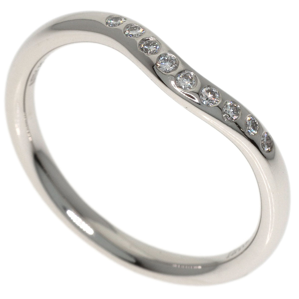 TIFFANY&Co. Curved band Diamond Ring Platinum PT950 Ladies [Used]