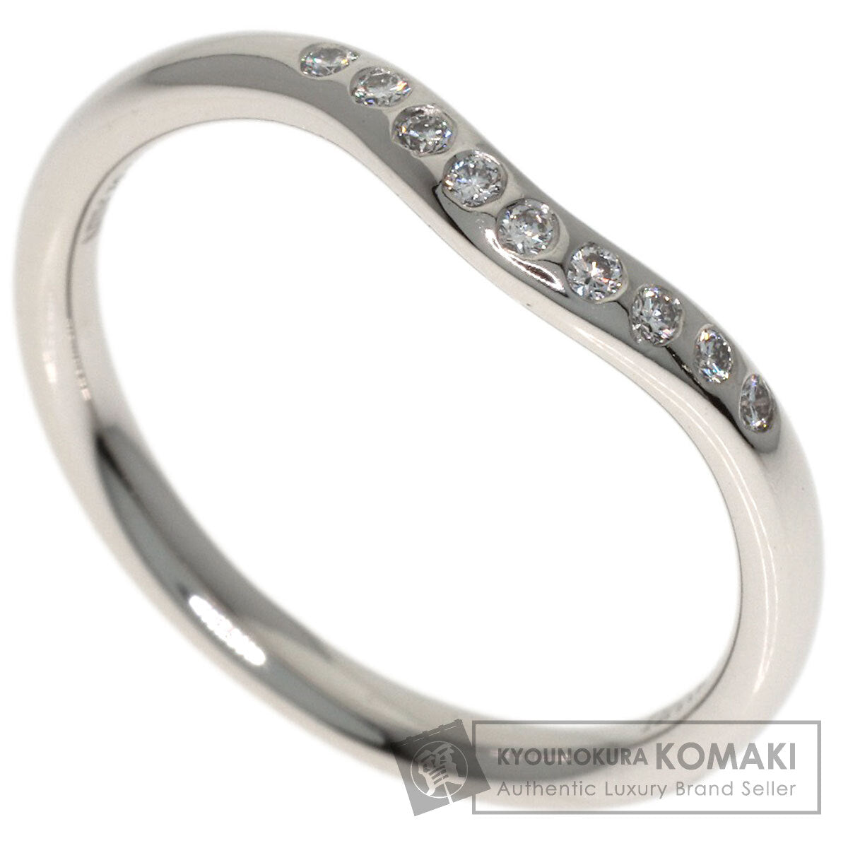 TIFFANY&Co. Curved band Diamond Ring Platinum PT950 Ladies [Used]