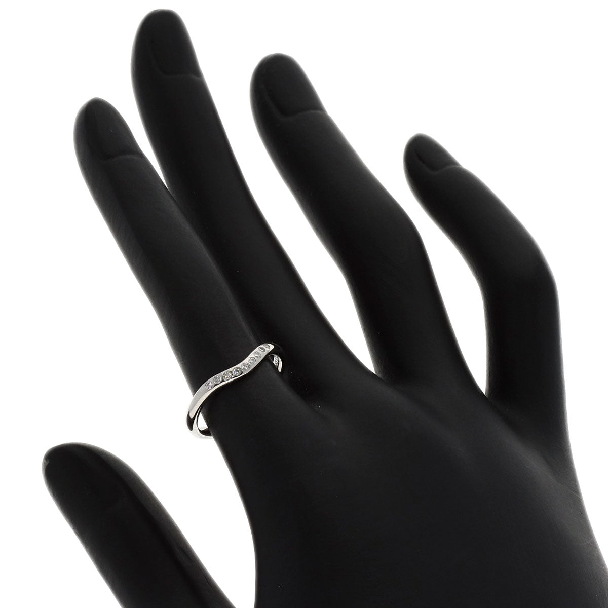 TIFFANY&Co. Curved band Diamond Ring Platinum PT950 Ladies [Used]