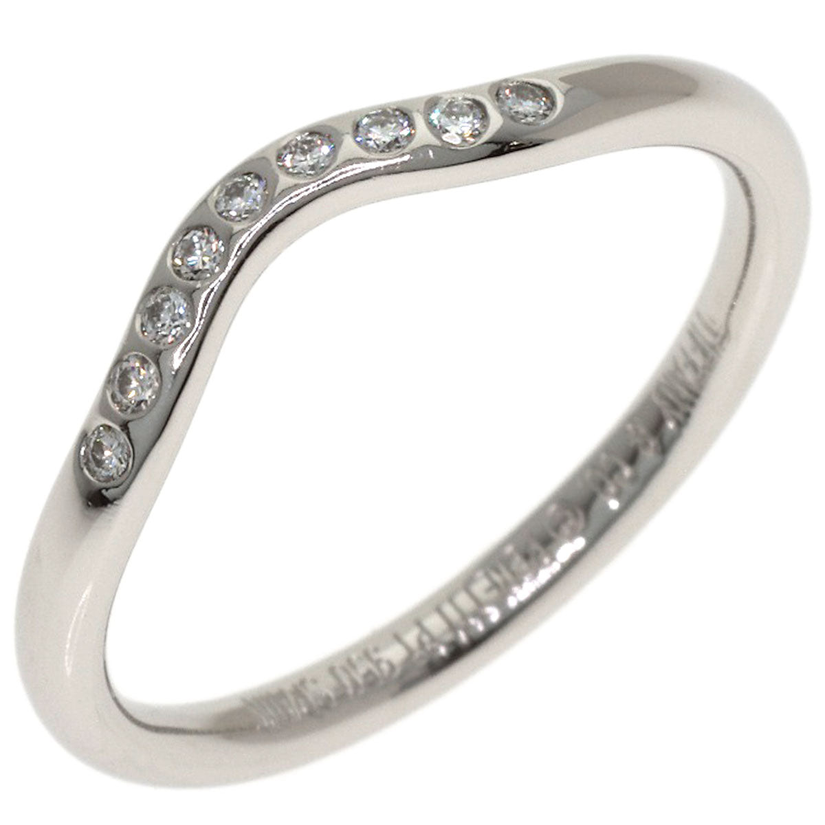 TIFFANY&Co. Curved band Diamond Ring Platinum PT950 Ladies [Used]