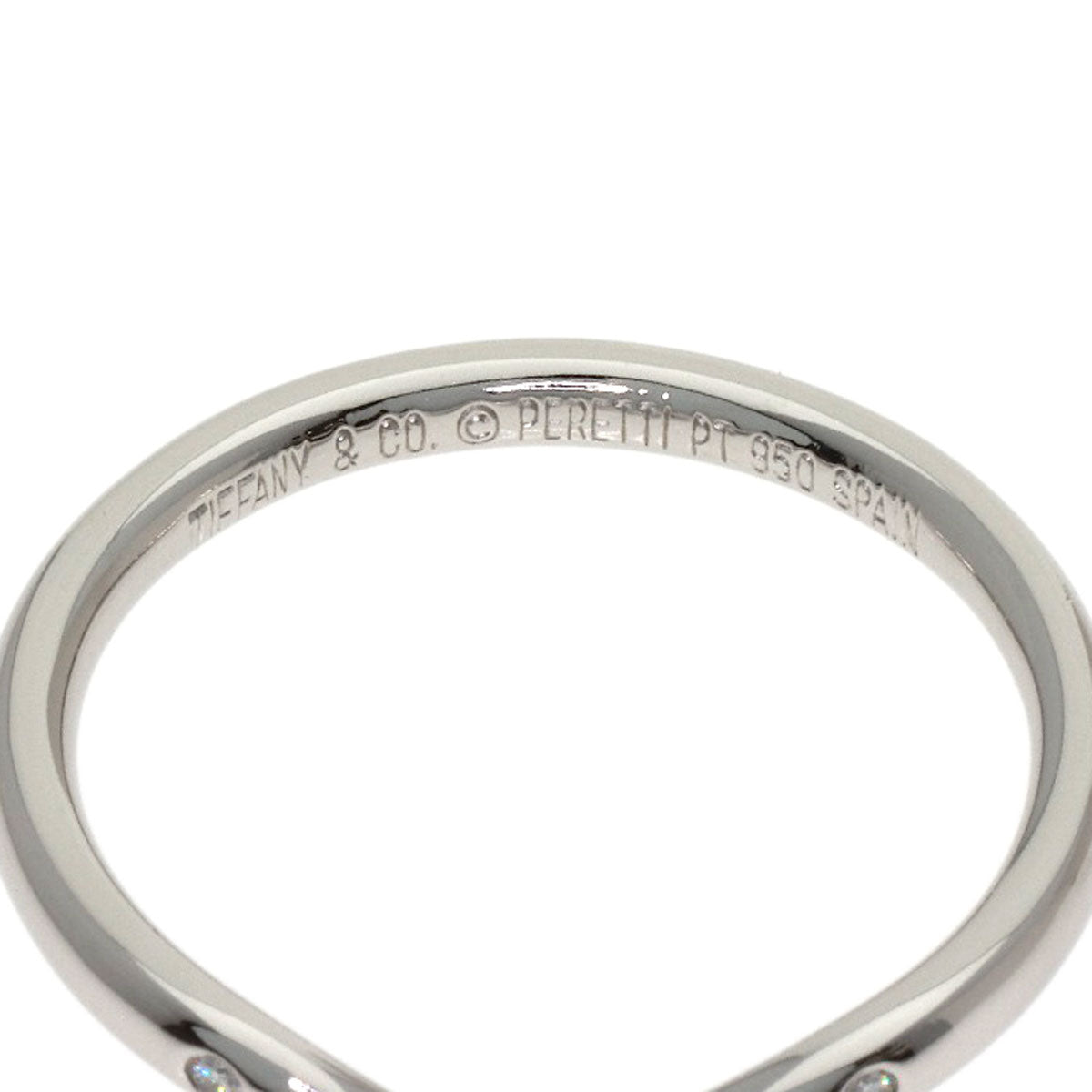 TIFFANY&Co. Curved band Diamond Ring Platinum PT950 Ladies [Used]