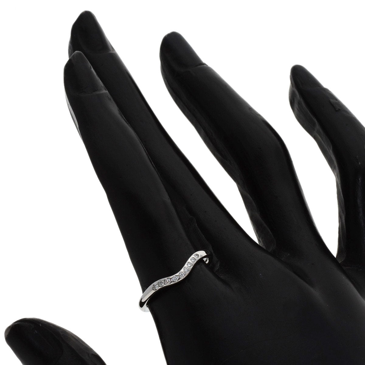 TIFFANY&Co. Curved band Diamond Ring Platinum PT950 Ladies [Used]