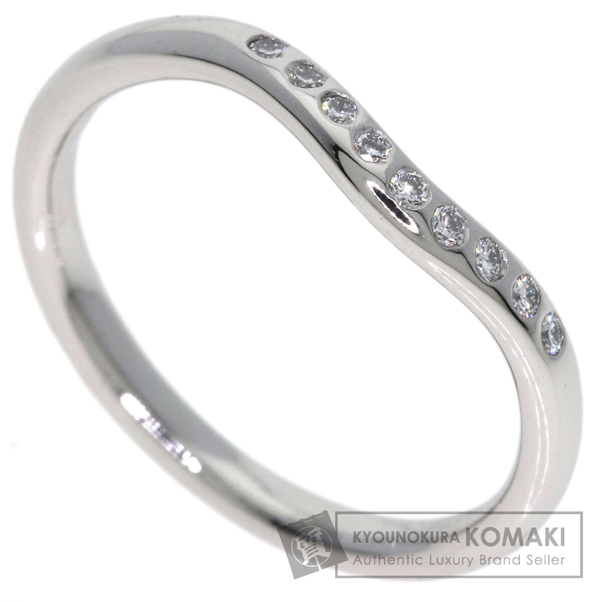 TIFFANY&Co. Curved band Diamond Ring Platinum PT950 Ladies [Used]