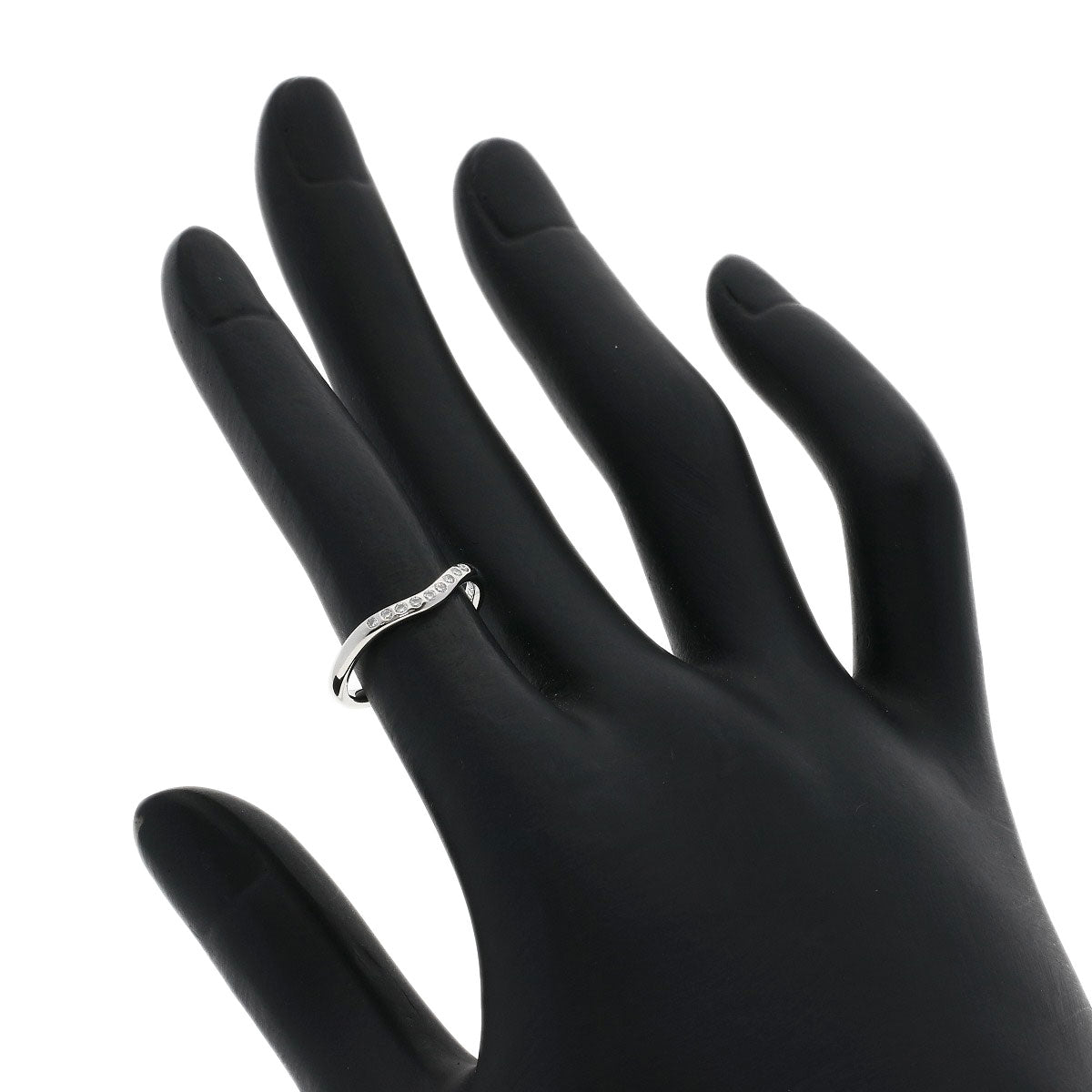 TIFFANY&Co. Curved band Diamond Ring Platinum PT950 Ladies [Used]