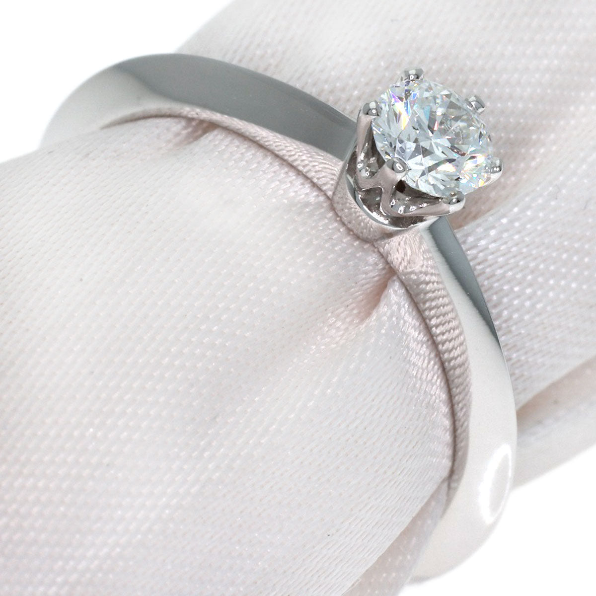 TIFFANY&Co. Solitaire Diamond Knife Edge Ring Platinum PT950 Ladies [Used]