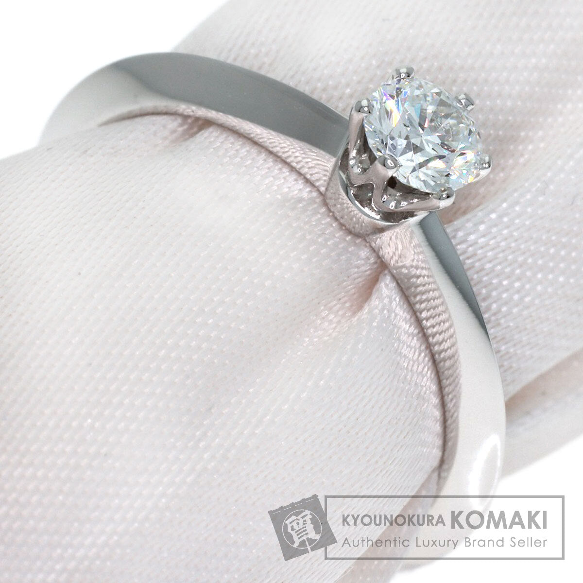 TIFFANY&Co. Solitaire Diamond Knife Edge Ring Platinum PT950 Ladies [Used]