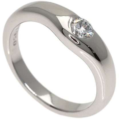 TIFFANY&Co. Curved Band 1P Diamond Ring Platinum PT950 Ladies [Used]
