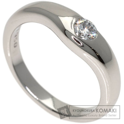 TIFFANY&Co. Curved Band 1P Diamond Ring Platinum PT950 Ladies [Used]