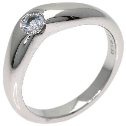 TIFFANY&Co. Curved Band 1P Diamond Ring Platinum PT950 Ladies [Used]