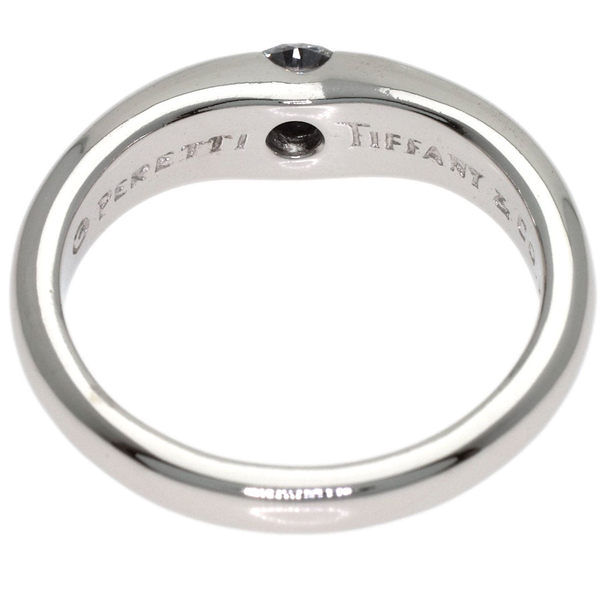 TIFFANY&Co. Curved Band 1P Diamond Ring Platinum PT950 Ladies [Used]