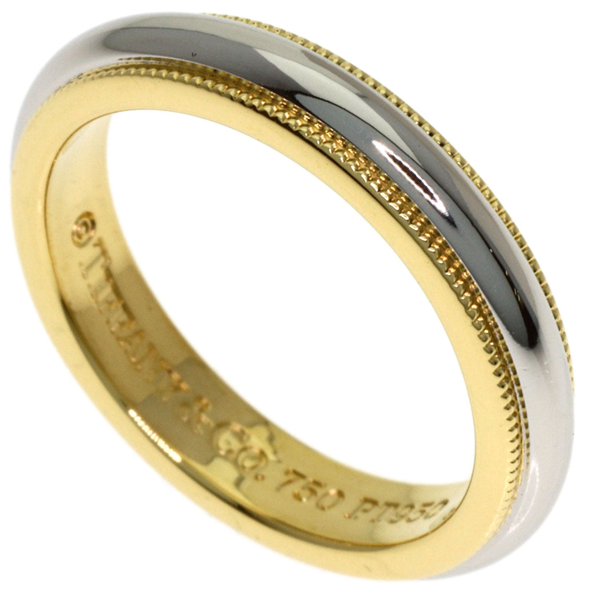 TIFFANY&Co. Milgrain Ring Platinum PT950 18K Yellow GoldLadies [Used]