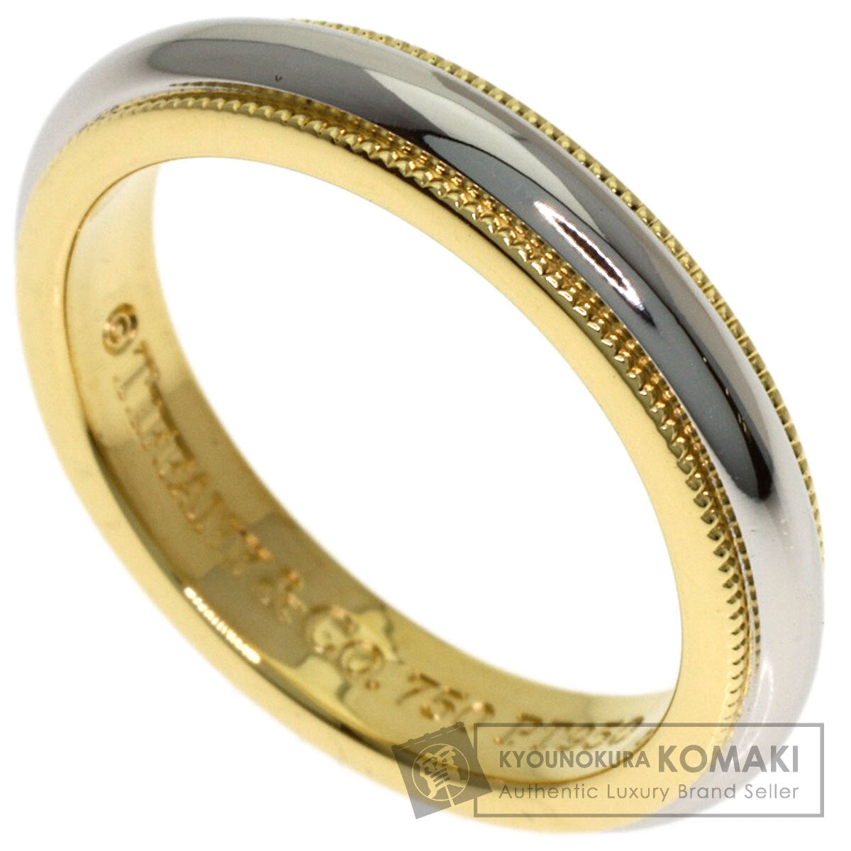 TIFFANY&Co. Milgrain Ring Platinum PT950 18K Yellow GoldLadies [Used]