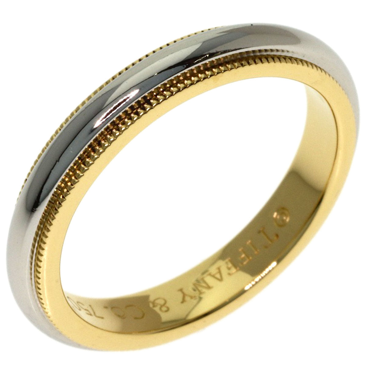TIFFANY&Co. Milgrain Ring K18 Yellow Gold PT950Ladies [Used]