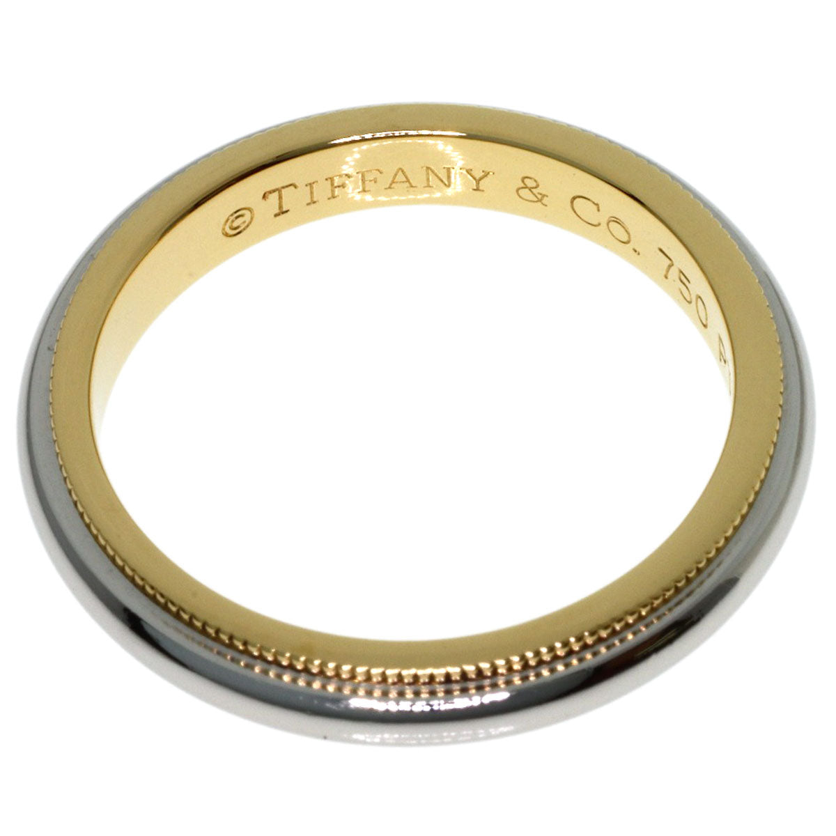TIFFANY&Co. Milgrain Ring K18 Yellow Gold PT950Ladies [Used]