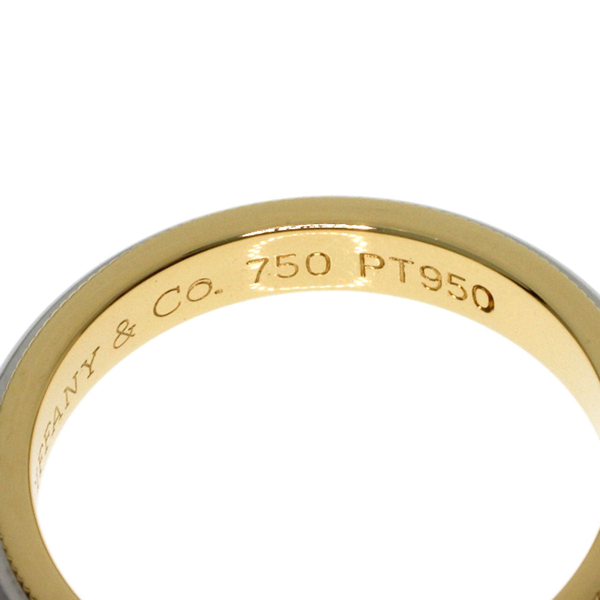 TIFFANY&Co. Milgrain Ring K18 Yellow Gold PT950Ladies [Used]