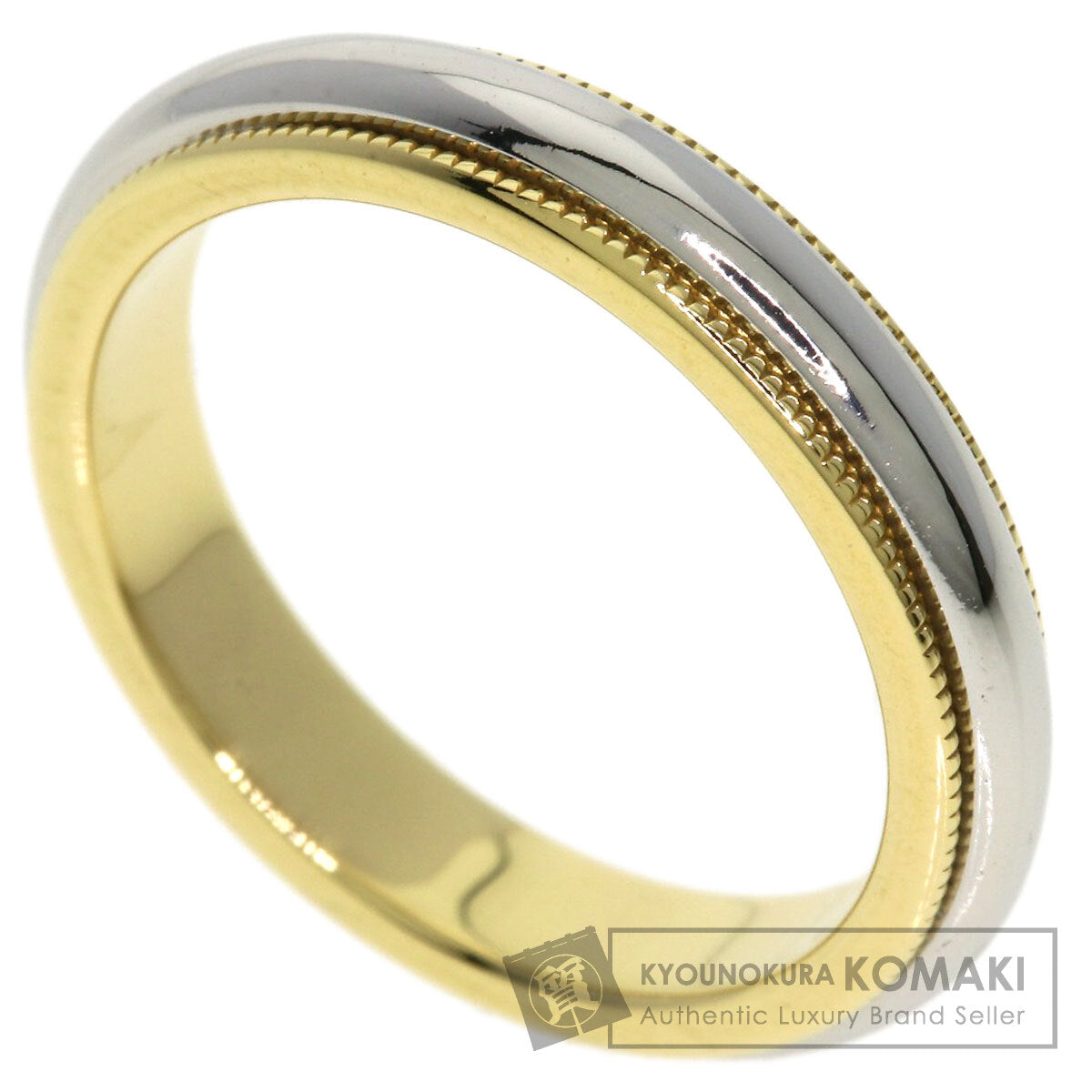 TIFFANY&Co. Milgrain Ring K18 Yellow Gold PT950Ladies [Used]