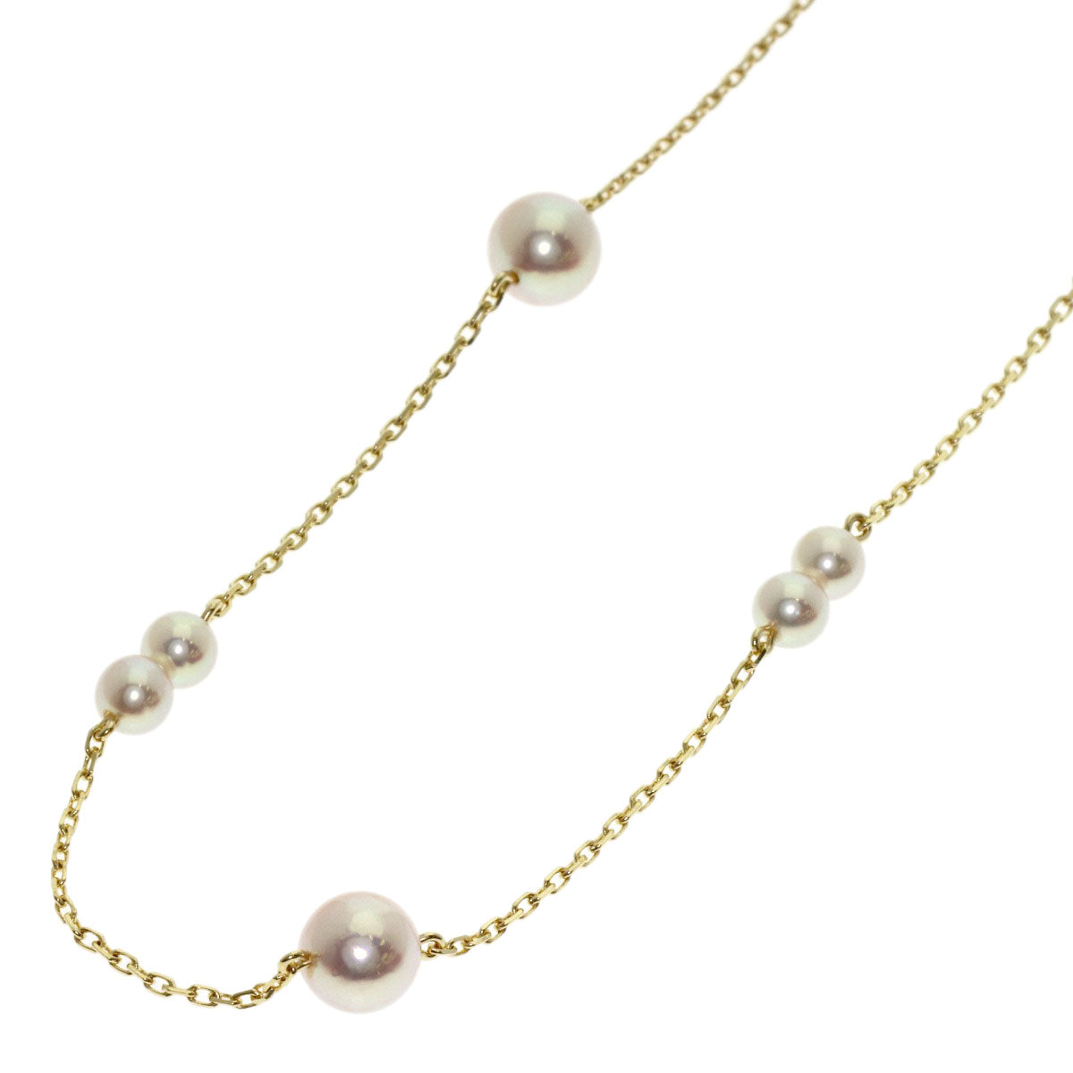 MIKIMOTO Station Pearl Pearl Necklace K14 Yellow Gold Ladies [Used]