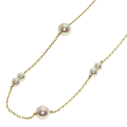 MIKIMOTO Station Pearl Pearl Necklace K14 Yellow Gold Ladies [Used]