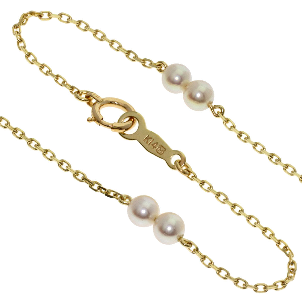 MIKIMOTO Station Pearl Pearl Necklace K14 Yellow Gold Ladies [Used]