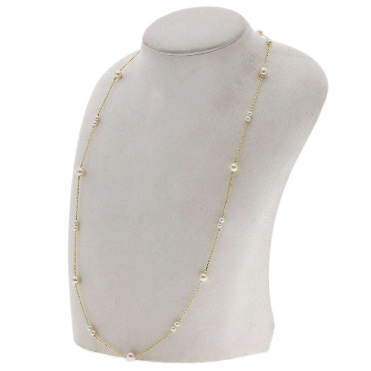 MIKIMOTO Station Pearl Pearl Necklace K14 Yellow Gold Ladies [Used]