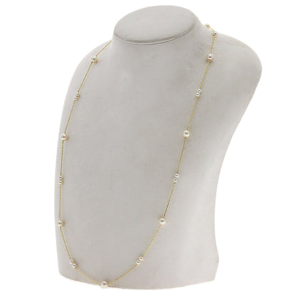 MIKIMOTO Station Pearl Pearl Necklace K14 Yellow Gold Ladies [Used]