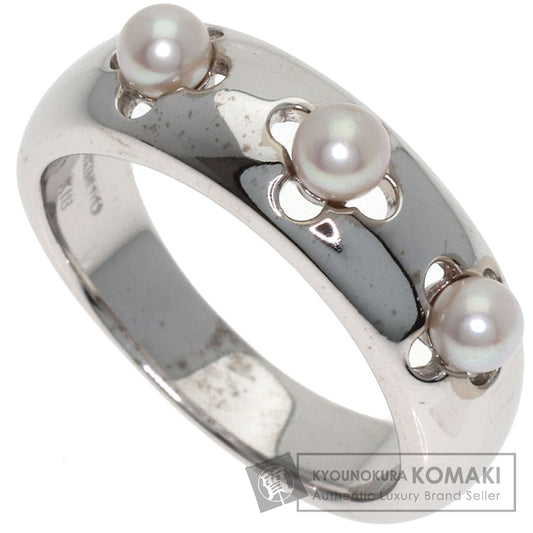 MIKIMOTO 3P Pearl Pearl Ring K18 White Gold Ladies [Used]