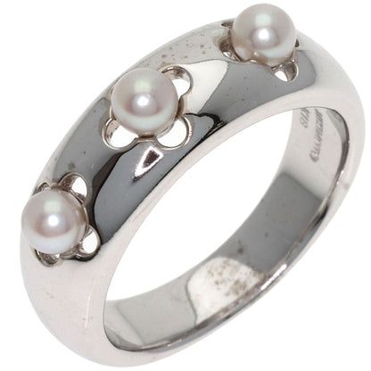 MIKIMOTO 3P Pearl Pearl Ring K18 White Gold Ladies [Used]