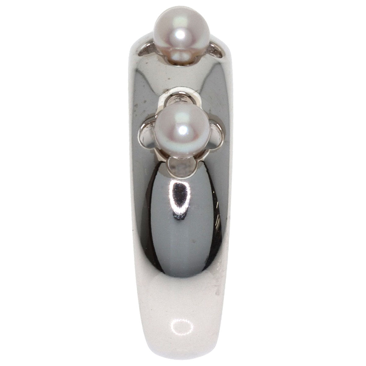 MIKIMOTO 3P Pearl Pearl Ring K18 White Gold Ladies [Used]