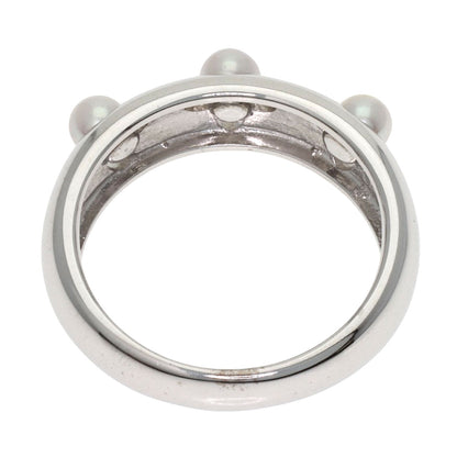 MIKIMOTO 3P Pearl Pearl Ring K18 White Gold Ladies [Used]