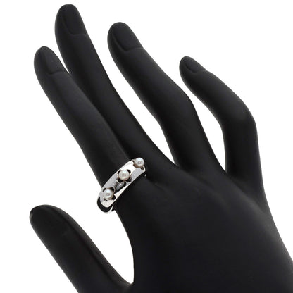MIKIMOTO 3P Pearl Pearl Ring K18 White Gold Ladies [Used]