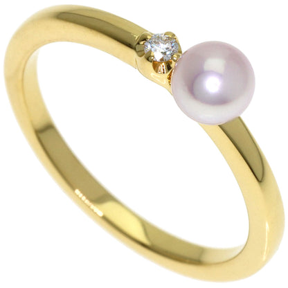 MIKIMOTO Baby Pearl Pearl Diamond Ring K18 Yellow Gold Ladies [Used]