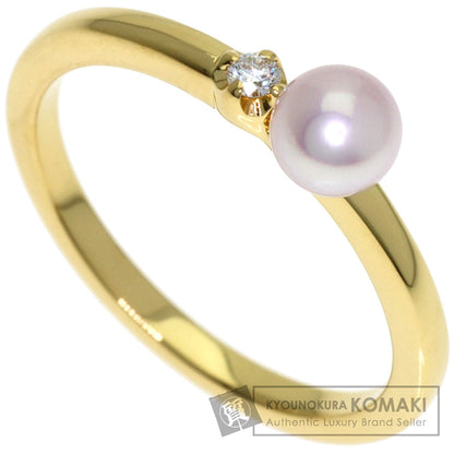 MIKIMOTO Baby Pearl Pearl Diamond Ring K18 Yellow Gold Ladies [Used]