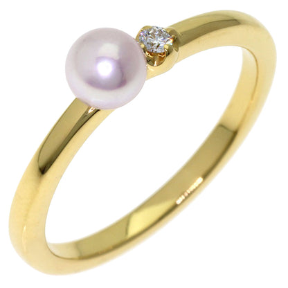 MIKIMOTO Baby Pearl Pearl Diamond Ring K18 Yellow Gold Ladies [Used]