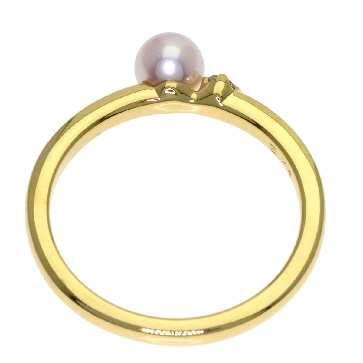 MIKIMOTO Baby Pearl Pearl Diamond Ring K18 Yellow Gold Ladies [Used]