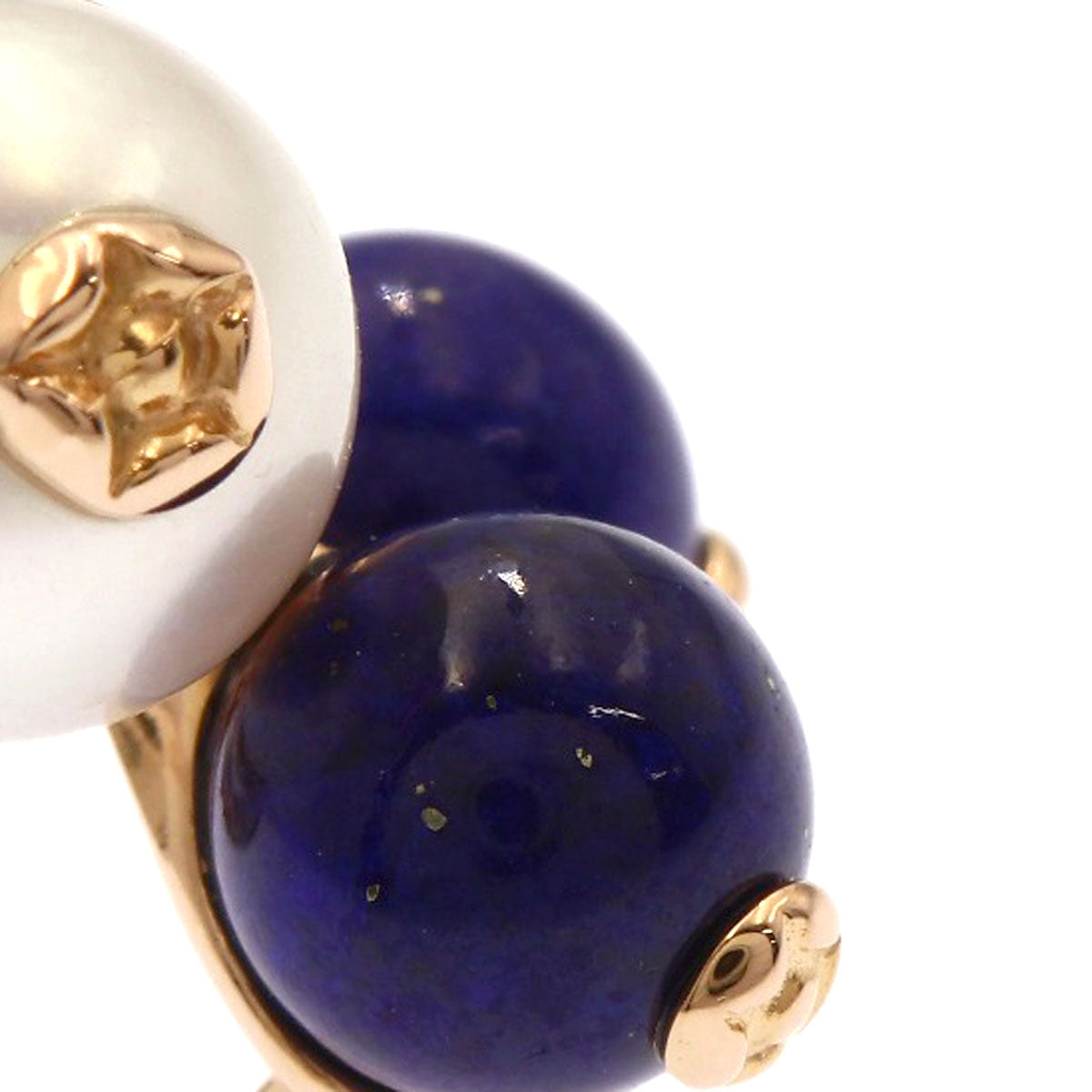MIKIMOTO Blueberry motif Pearl Pearl Lapis Lazuli & Azure stone Brooch K18 Pink Gold Ladies [Used]