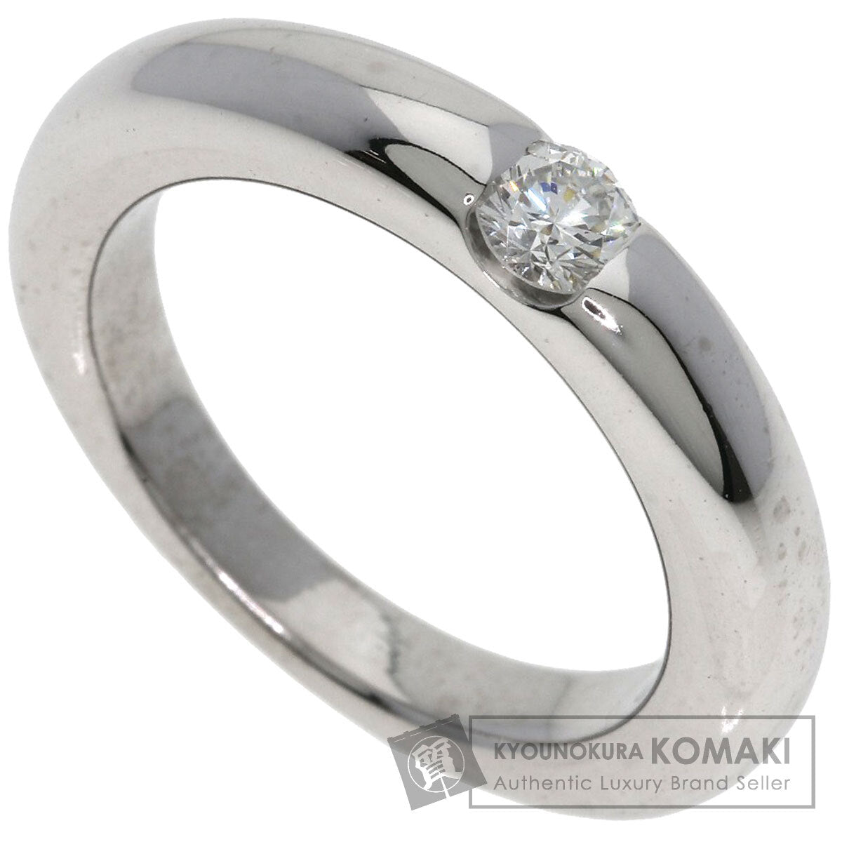 CARTIER Ellipse Diamond #53 Ring K18 White Gold Ladies [Used]