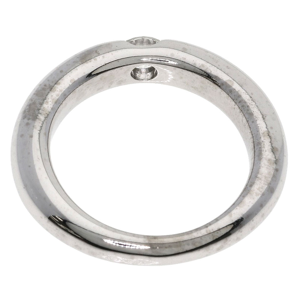 CARTIER Ellipse Diamond #53 Ring K18 White Gold Ladies [Used]