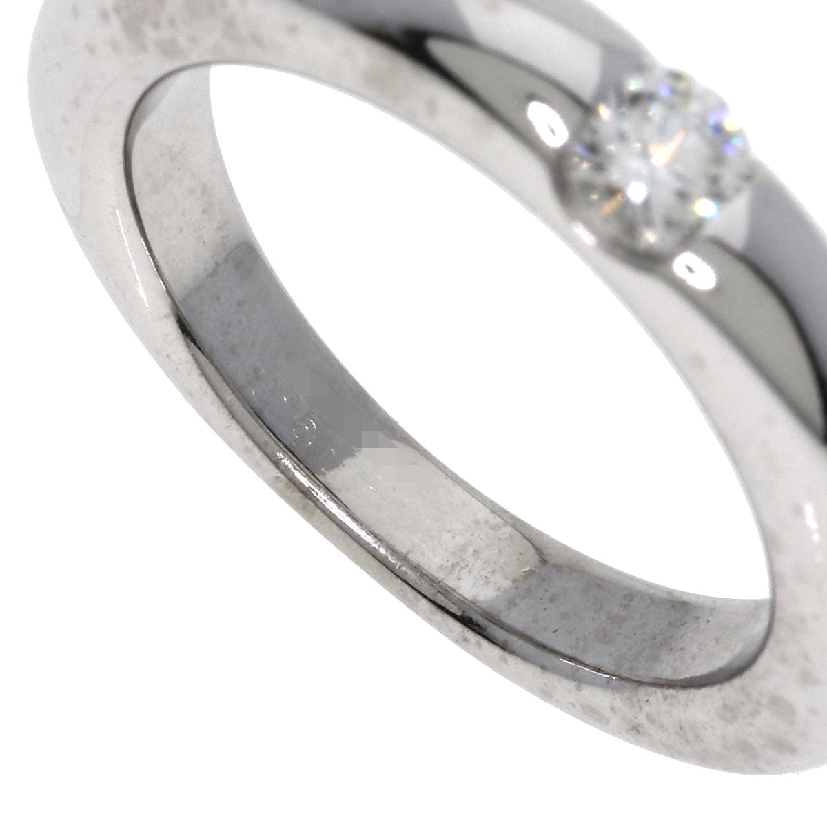 CARTIER Ellipse Diamond #53 Ring K18 White Gold Ladies [Used]