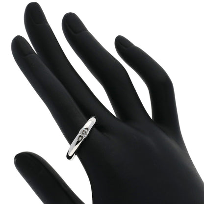 CARTIER Ellipse Diamond #53 Ring K18 White Gold Ladies [Used]
