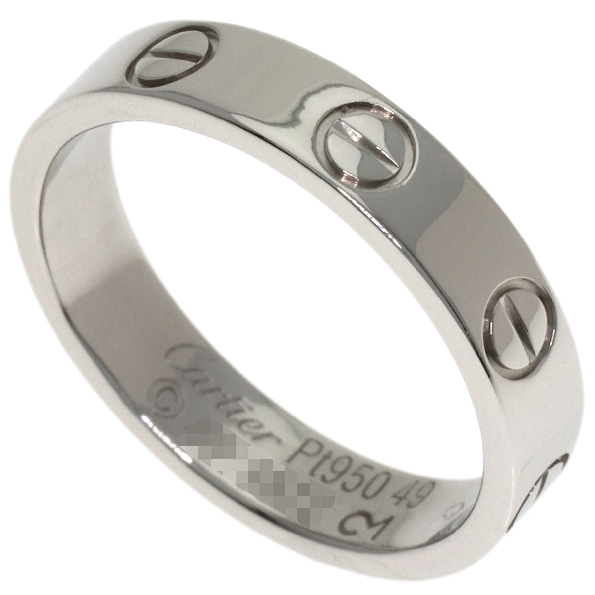 CARTIER mini love ring #49 Ring Platinum PT950 Ladies [Used]