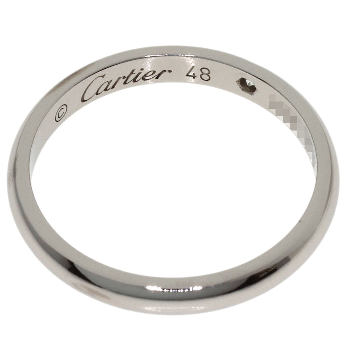 CARTIER Wedding 1P Diamond #48 Ring Platinum PT950 Ladies [Used]