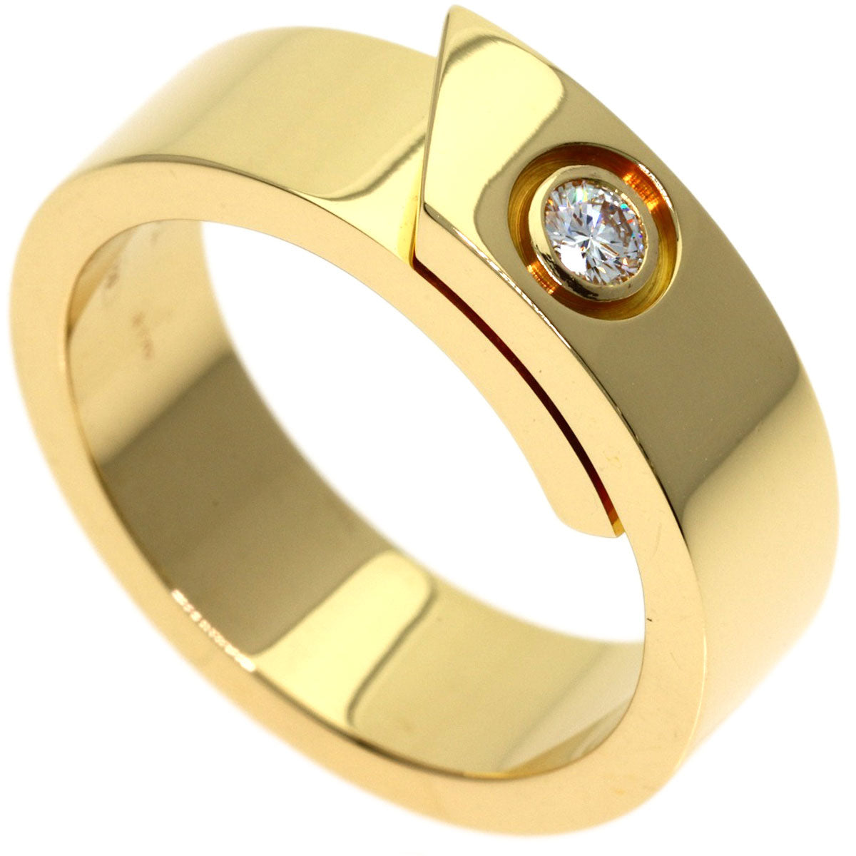 CARTIER Anniversary Diamond #51 Ring K18 Yellow Gold Ladies [Used]