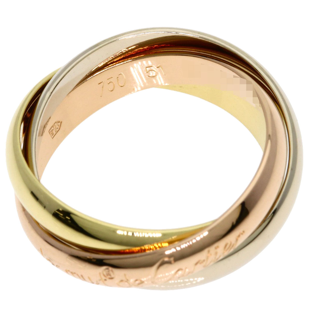 CARTIER Trinity #51 Ring K18 Yellow Gold 18K Pink GoldLadies [Used]