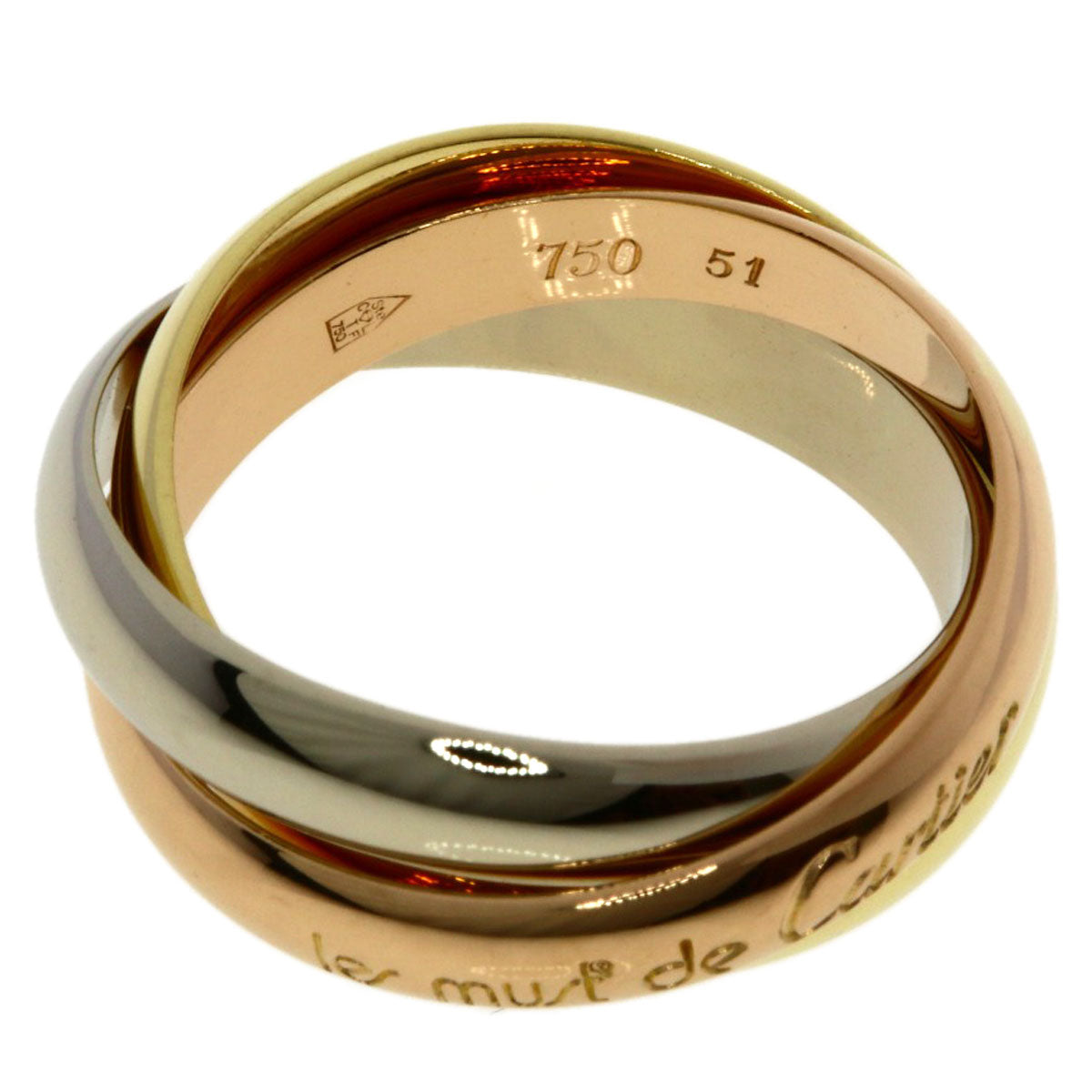 CARTIER Trinity #51 Ring K18 Yellow Gold K18 White GoldLadies [Used]