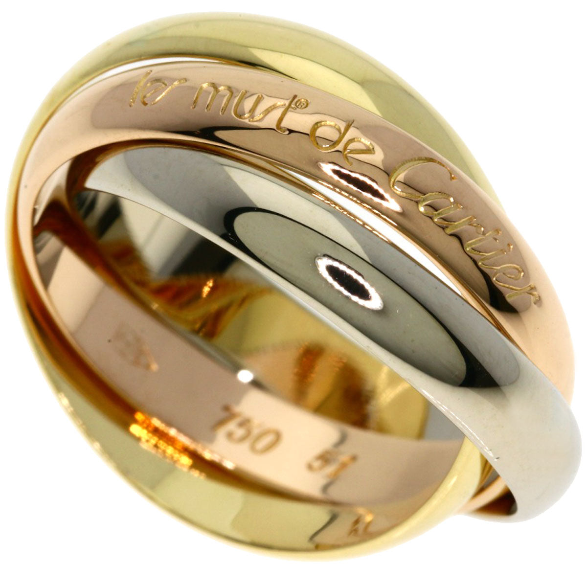 CARTIER Trinity #51 Ring K18 Yellow Gold 18K Pink GoldLadies [Used]