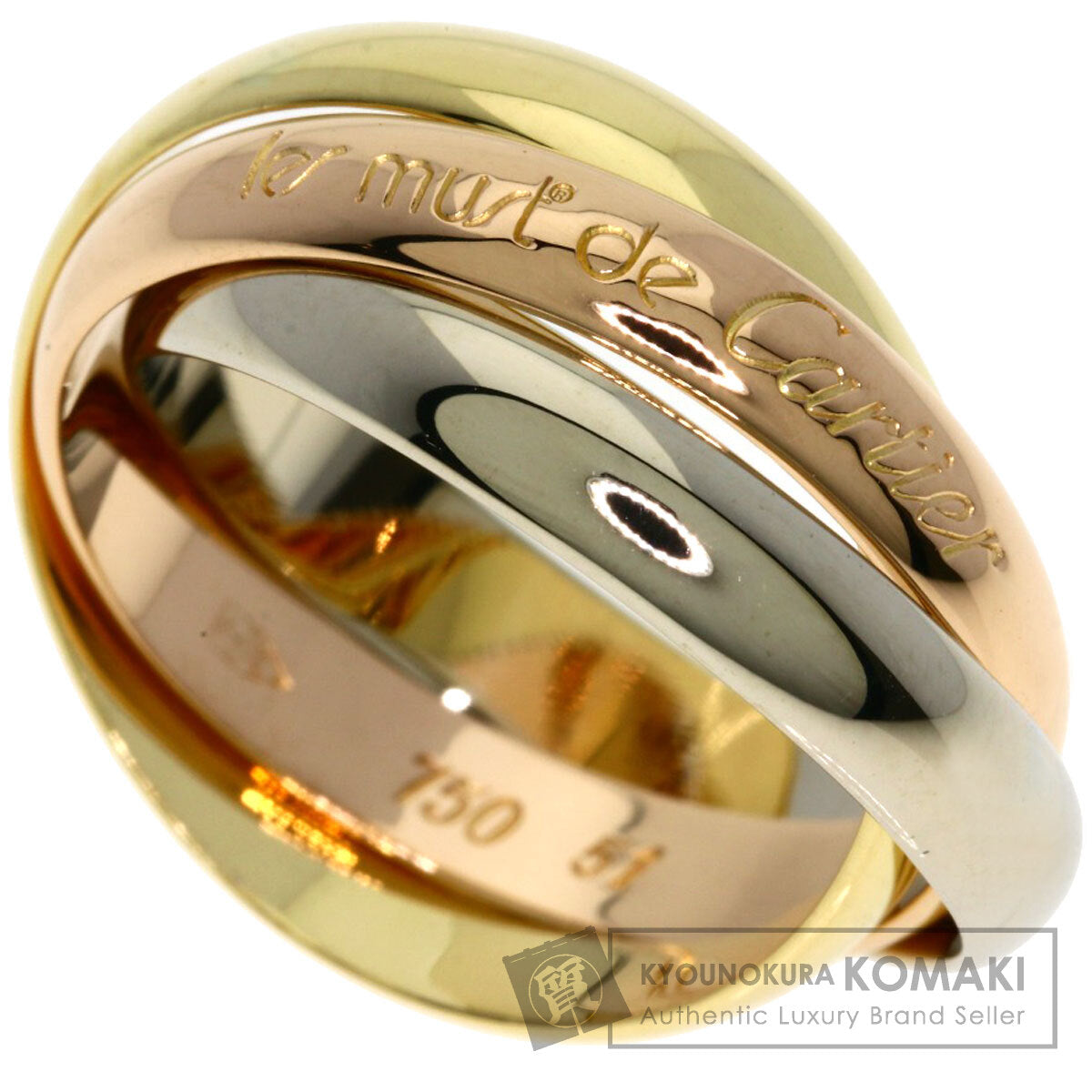 CARTIER Trinity #51 Ring K18 Yellow Gold 18K Pink GoldLadies [Used]