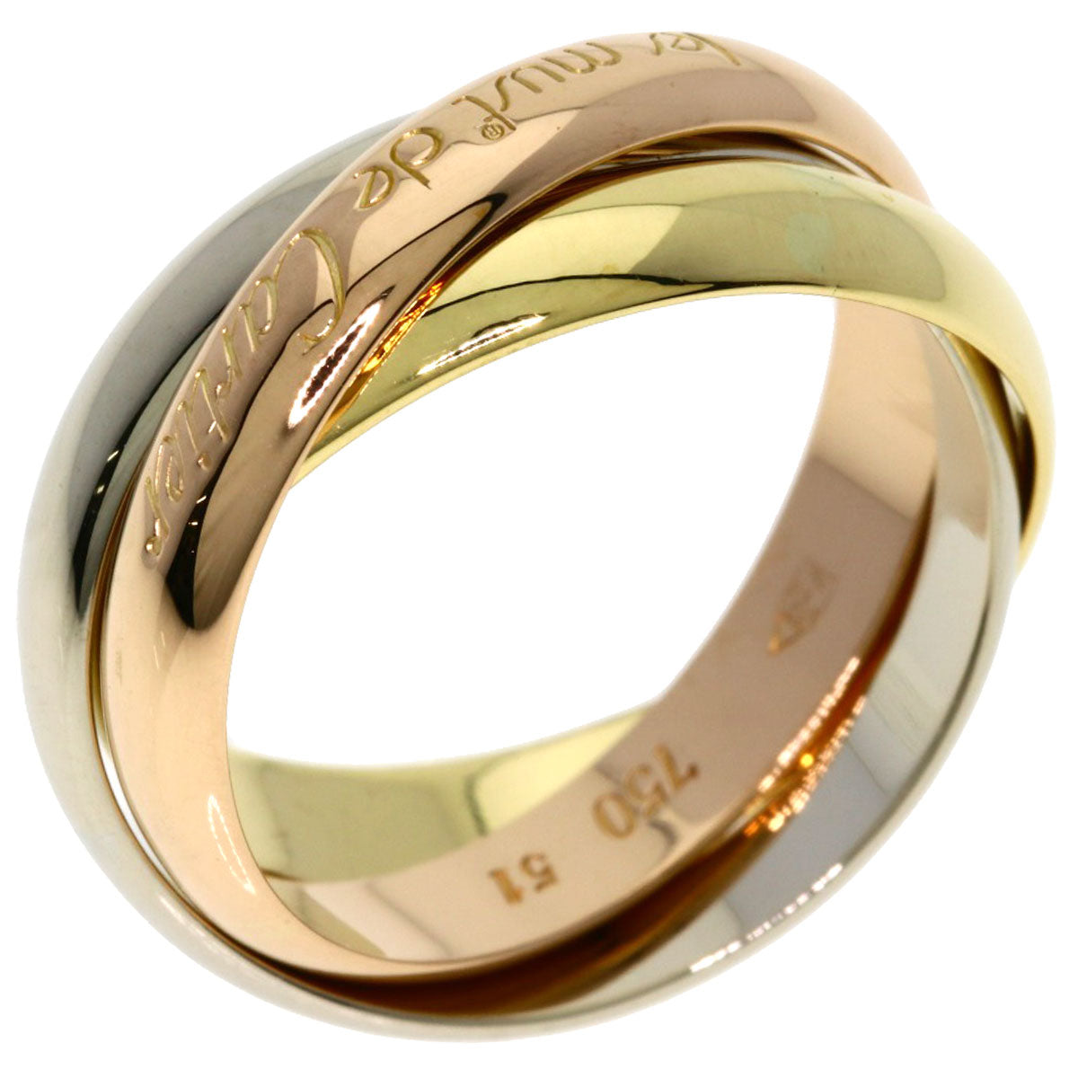 CARTIER Trinity #51 Ring K18 Yellow Gold 18K Pink GoldLadies [Used]
