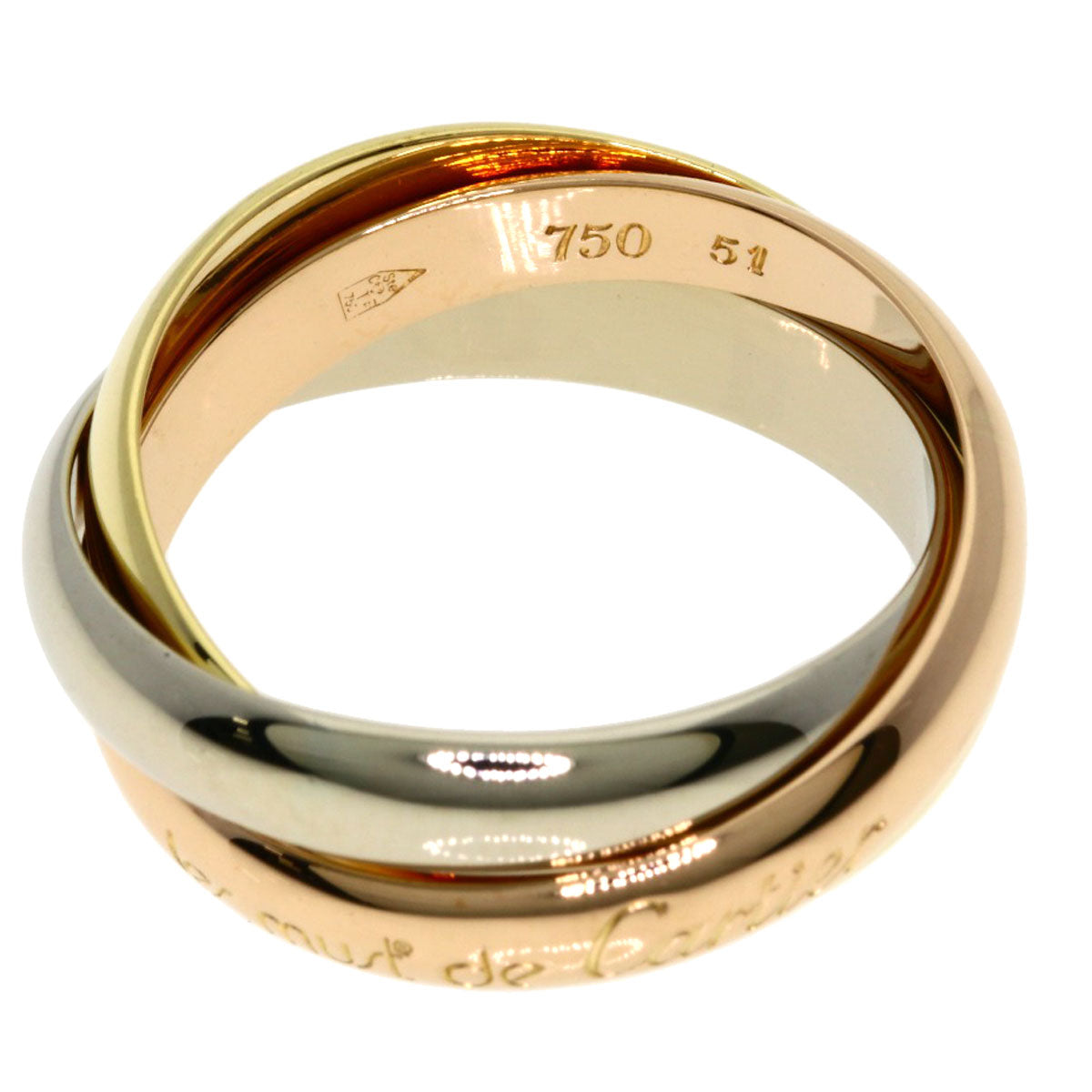 CARTIER Trinity #51 Ring K18 Yellow Gold 18K Pink GoldLadies [Used]