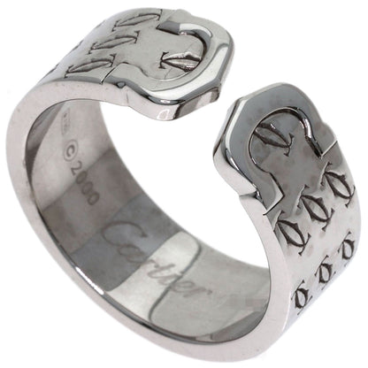 CARTIER 2C Ring, 2000 Christmas Limited Edition, #57 Ring K18 White Gold Ladies [Used]